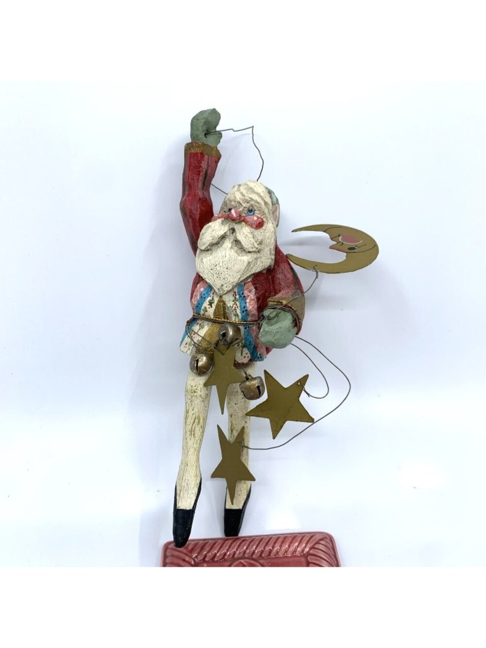 House of Hatten Ornament Enchanted Forest Santa Elf Moon Stars Bells 1988 Vtg